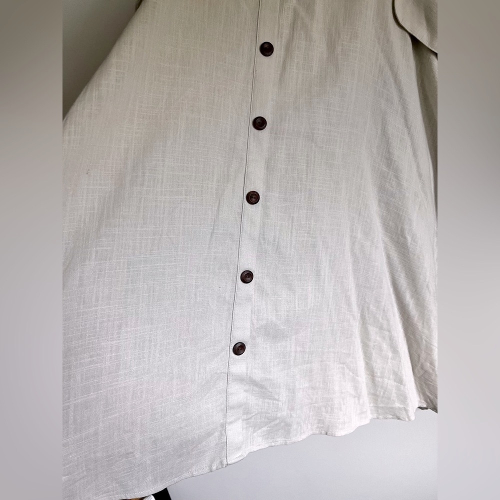 TORRID Size 4X Linen Blend MIdi Cream Button-Front Skirt - Picture 6 of 14